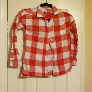 Old Navy Red and white 3/4 sleeve button up